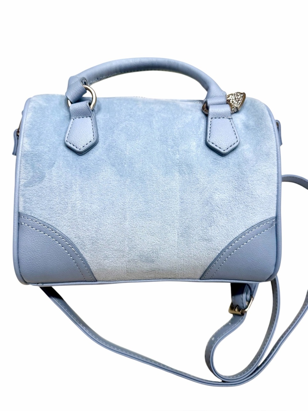 Juicy Couture Retro Y2K Baby Blue Velour Bowler Bag & Mini Bag Set Rhinestone - Picture 2 of 8